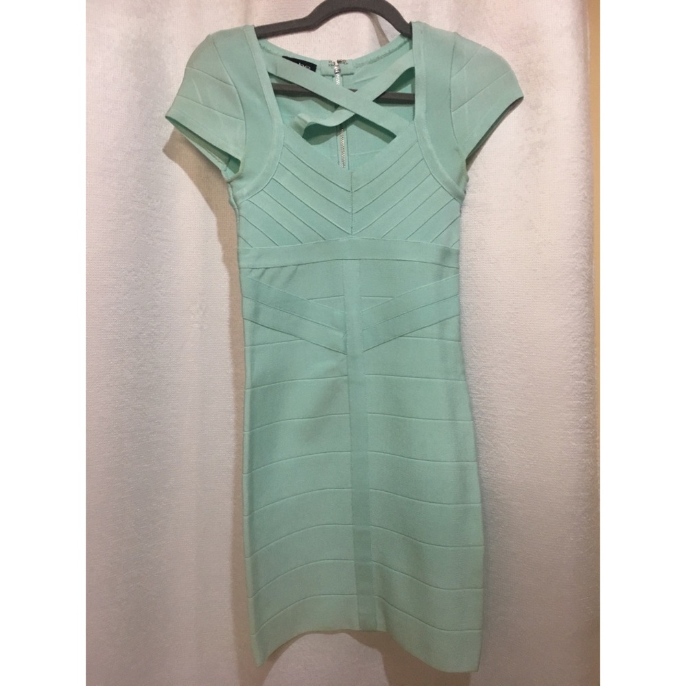 Baby blue Bandage Bebe Dress